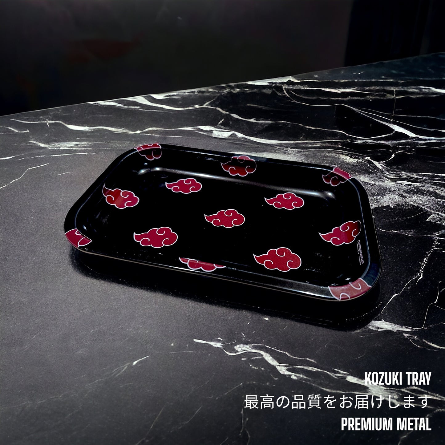 Akatsuki Cloud Anime Rolling Tray | Black Premium Metal Tray