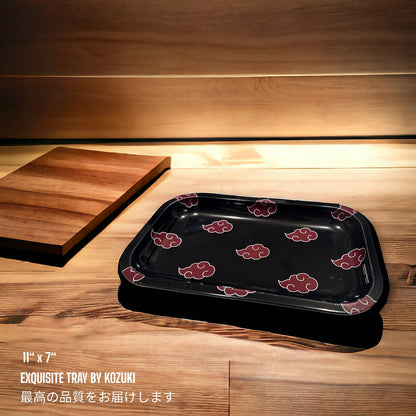 Akatsuki Cloud Anime Rolling Tray | Black Premium Metal Tray