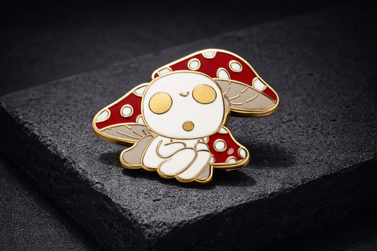 Mushroom Enamel Pins Japanese Nature Inspired Enamel Pins Cute Ghost Mushroom Art Pin Sustainable Forest Design Hard Enamel Pins for Backpack Jacket Bag