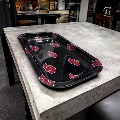 Akatsuki Cloud Anime Rolling Tray | Black Premium Metal Tray