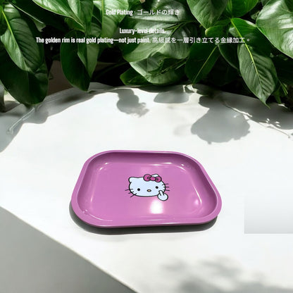 Cute Pink Anime Rolling Tray Premium Metal Rolling Tray 7 Inch Small Batch Limited Edition