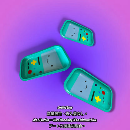 BMO Rolling Tray Adventure Time Inspired Cute Metal Tray 11 Inch Goal Planting Edition