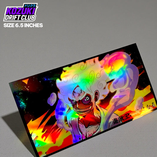 Gear 5 Luffy Holographic Reflective Sticker One Piece Car Window Decal
